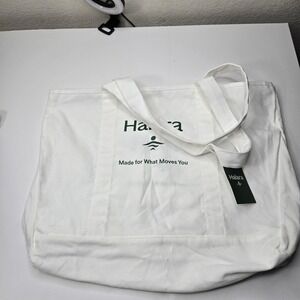 Halara White Canvas Tote Gym  Bag 14x14